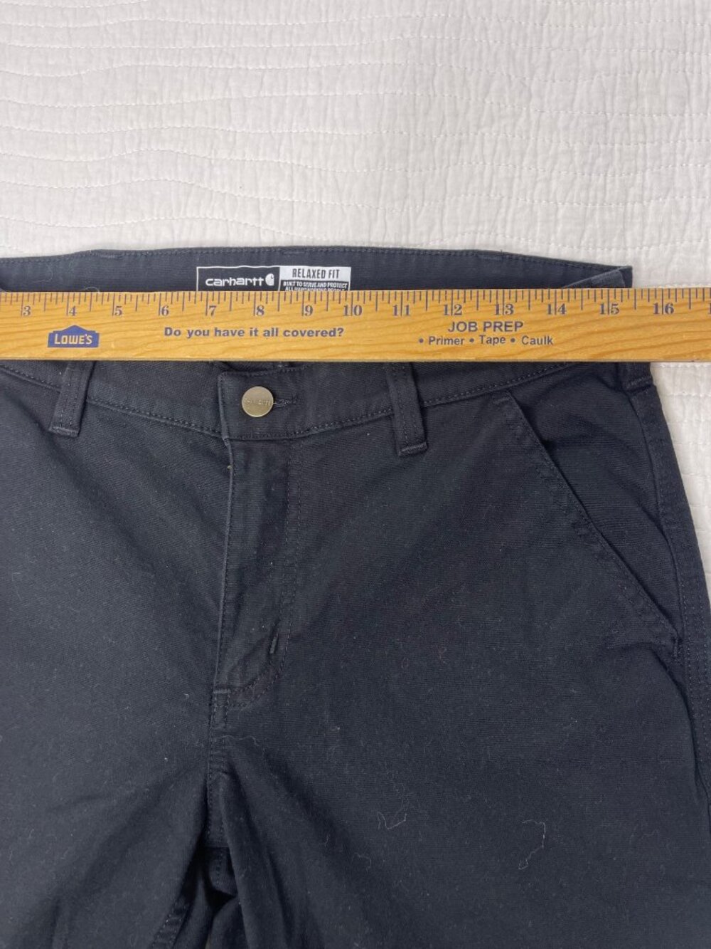 Carhartt Rugged Flex Relaxed Fit Canvas Work Pants Black Women Size 8R Utility - Picture 8 of 8